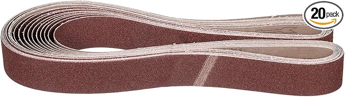 2 x 72 Inch Sanding Belt, 20 Pcs 80 Grit Knife Sharpener Belts Work Sharpening for Belt Sander Knife Carving Tool Metal Working