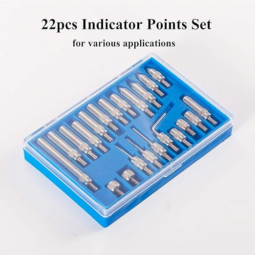 TR TOOLROCK Professional 0-1.0" Dial Indicator with Magnetic Base Holder & Point Precision Inspection Set Tester Gage Gauge Fine Adjustable Long Arm 0.001" Precision