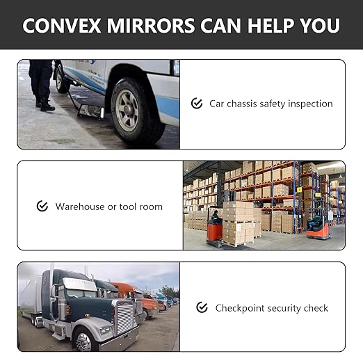 Telescoping Inspection Mirror Portable/Vehicle Inspection Mirror 7.87 Inch, with Rechargable LED Light