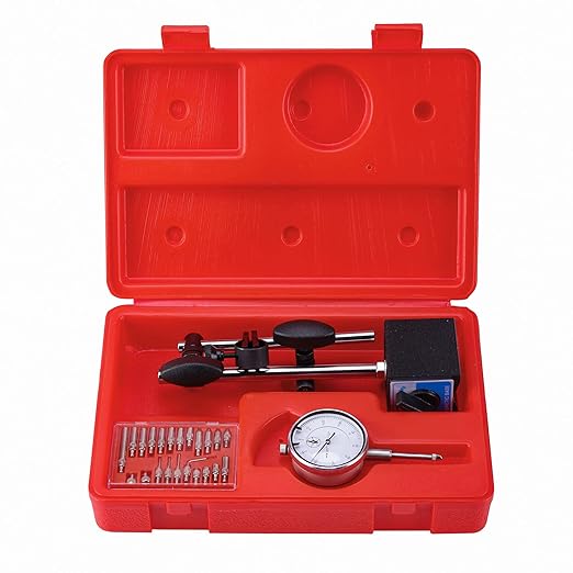 Mornajina Dial Indicator with Magnetic Base 0-1.0" Tester Gage, Dial Test Indicator 0.001" Precision, Magnetic Dial Indicator Base Holder with Fine Adjustment