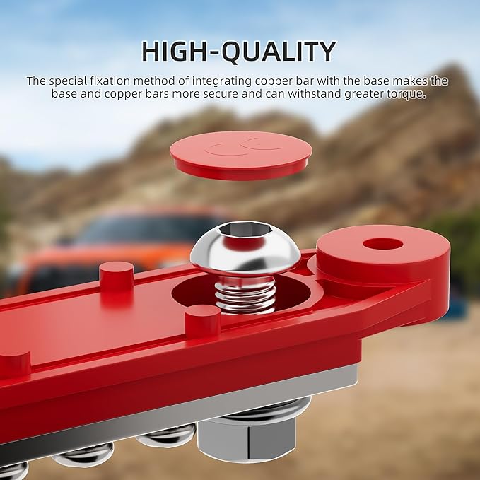 Bus Bar 12V 275A Power Distribution Block 2 x 3/8" (M10) Terminal Studs and 10 x #10 Screws Terminals Positive and Ground Battery BusBar