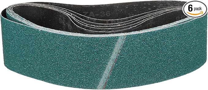 4 x 36 Inch Sanding Belt, 6 Pcs 36 Grit Zirconia Knife Sharpener Belts Work Sharpening for Belt Sander Knife Carving Tool Metal Working
