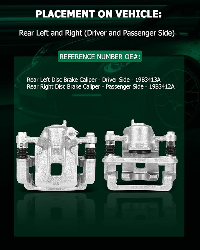 SCITOO 19B3413A 19B3412A Rear Left & Right Disc Brake Calipers Assembly w/Bracket For Hyundai For Sonata 2008-2010