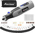 AVID POWER Cordless Rotary Tool 2.0 Ah 8V Rechargeable Rotary Tool, 4 Front LED Lights, 5 Speeds, 60 Pcs Rotary Accessories with Bag for Carving, Engraving, Sandng, Polishing and Cutting - Grey