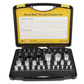 Nut and Bolt Thread Gauge - 44 PCS Nut and Bolt Checkers Individually Housed in Case (21 Metric & 23 Inch) Specially Suitable for Size Check on Tricky and Narrow Area