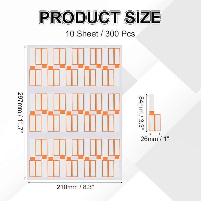 uxcell 300 Pcs Cable Labels, Waterproof Wire Cord Labels Tags, Cord Organizer Management Tags for Charger Cable Organizer Wire Markers Printer, Orange