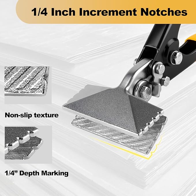 3 Inch Sheet Metal Hand Seamer, TPR Handle Straight Jaw Bender, Heavy Duty Precision Duckbill Pliers for Bending, Seaming, Flattening Ideal for HVAC Projects, Metalworking & DIY Repairs