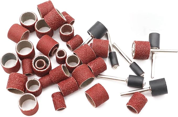Sanding Drum Set for for Dremel Rotary Tools-Includes 138 Aluminum Oxide Sanding Sleeves for Drum Sanders (80,120,240 Grit) and 12 Drum Mandrels-Sanding Bits Tool Accessories with Box