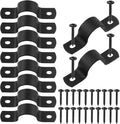 Swpeet 10Pcs 20mm Two Hole U Bracket Clamp with 20Pcs Self-tapping Screws Kit, U-Clamps, Metal Pipe Clamps, Pipe Strap Clamps, Conduit Tension Clips for Fixing Pipe or Cable