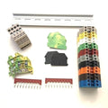 DIN Rail Terminal Blocks Kit by International Connector 20 Dinkle DK2.5N DIN Terminal Block Connectors 12-22 AWG Gauge 20A 600V, Ground Blocks, Jumpers, End Covers, End Brackets on 8'' Aluminum Rail