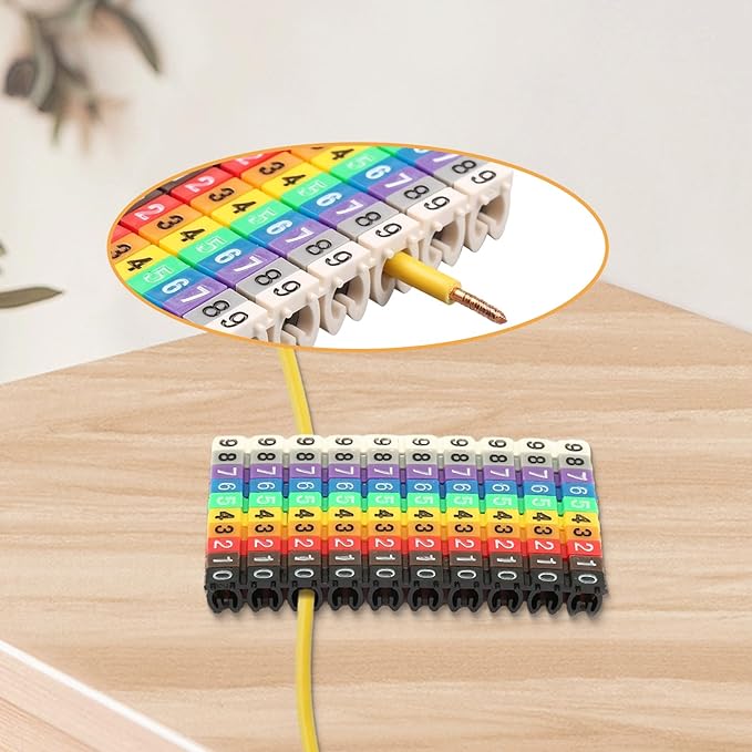 Generic Colorful Wire Number Tube Cable Marker Digital Number Label Tube (150PCS KCM-1.5MM 1.5 Square), Genericpo5i7zng8h-01