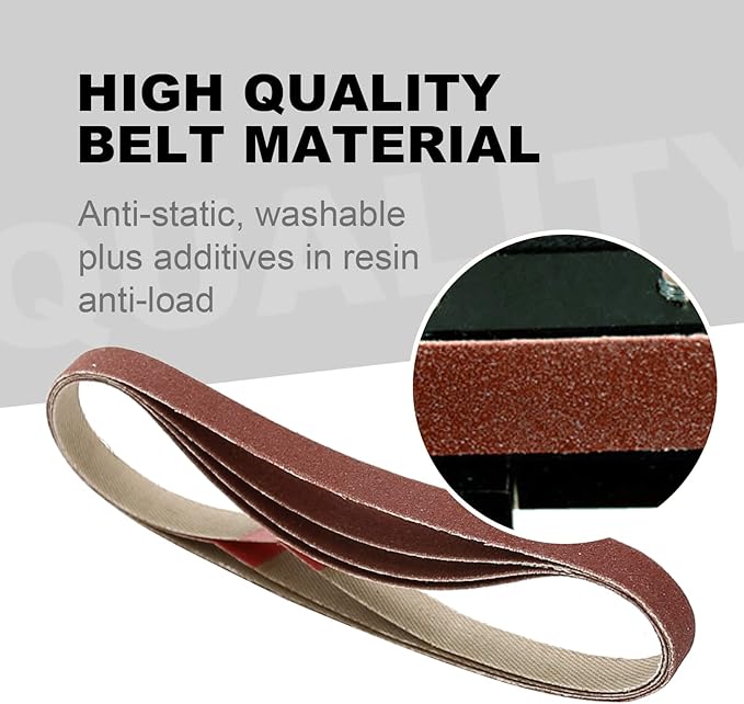 3/8x13 Sanding Belt, Premium Calcined Aluminum Oxide Grain Sandpaper, 40,60,80,120,180,240,320,400 (24/25 Pack) (40 80 120 180 240 320 Grit)