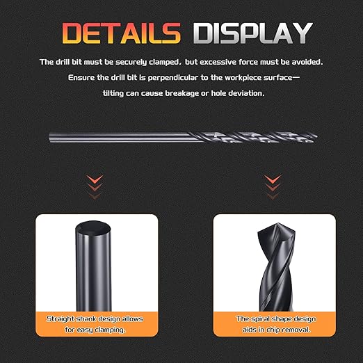 Drill Bit, 2.3mm Cutting Diameter, 4241 HSS Nitriding Black 118° Cutting Angle Versatile Jobber Bits - (Applications: for Drilling Plastic Wood Soft Metal), 12-Pieces