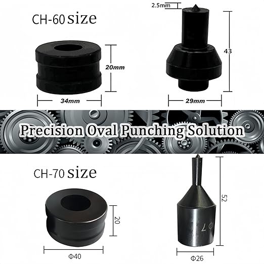 Hydraulic Punch Dies for CH-70, CH-70 Hydraulic Round Hole Punch Die Set, Upper Mold Dia: 26mm, Lower Mold Dia: 40mm for Steel, Copper, Aluminum and Heavy Duty Metal (22mm)