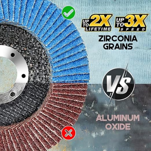 TOLESA Flap Discs 4 1/2 for Angle Grinder, 80 Grit Type 29 Zirconia Grinding Disc for Stainless Steel, Sheet Metal, Cast Iron (24 Pack)