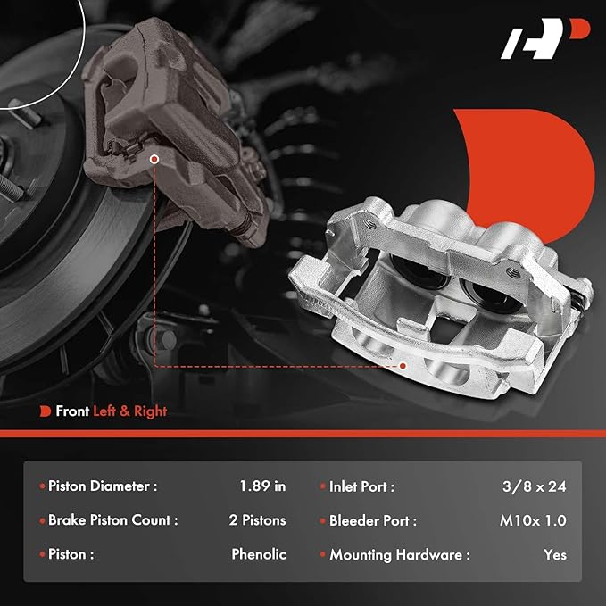 A-Premium Disc Brake Caliper Assembly with Bracket Compatible with Select Jeep Models - Commander 2006-2010, Grand Cherokee 2005-2010, Sport Utility - Front Driver and Passenger Side, 2-PC Set