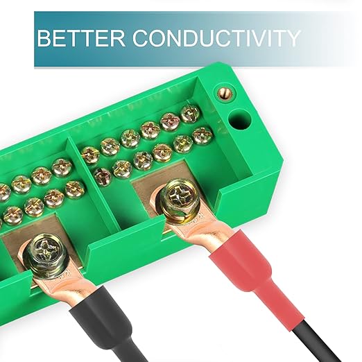 8PCS Battery Cable Ends, 1 Gauge Wire Connectors 1/2 Copper Wire Lugs, Bare Copper Eyelets with Heat Shrink Tubing by HOUSUN
