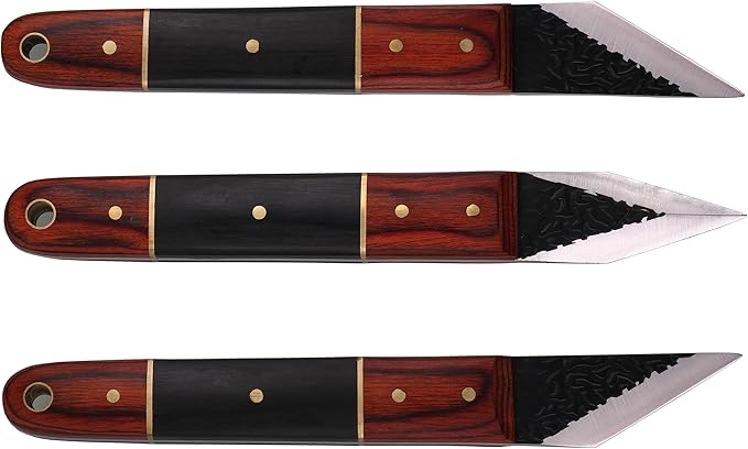 3pc Marking Knife within Tin Box, Marking Gauge Woodworking, Premium Woodworking Tool with High Speed Steel Sharp Blade, Beautiful Wood Handle