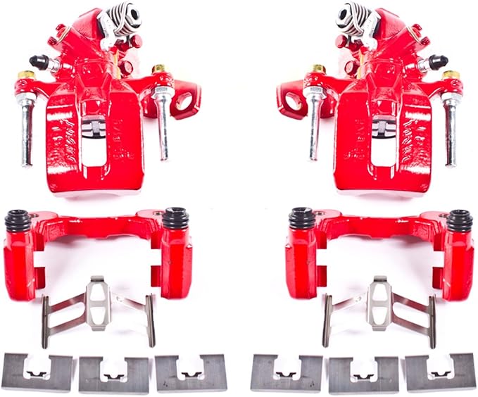 Power Stop Rear S3298 Pair of High-Temp Red Powder Coated Calipers for Acura CSX 2006-2011, Acura ILX 2013-2018, Honda Civic 2006-2015 [Model Specific]