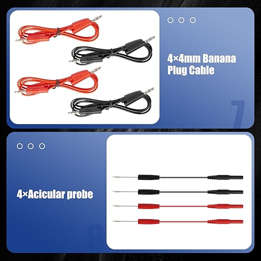 110 Pcs Automotive Circuit Test Lead Kit, Multimeter Test Leads Kit, Electrical Test Kit, Back Probe Kit Automotive, Relay Wire Connector Kit (with Black Carrying Case), Alligator Clips