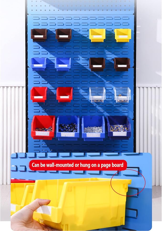 Shop Stackable Organizer Bins Parts Bin Shelf Storage Bin Garage storage bins(Red,Pack of 12)