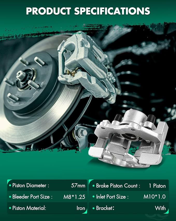 SCITOO 19B2943E Front Right Disc Brake Caliper w/Bracket Fit For Mazda For 3 2008-2009 2011-2013,For Mazda For 3 Sport 2011-2013,For Mazda For 5 2008-2010 2012-2015, Single Piston