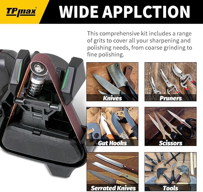 45-Piece 1/2" x 12" Knife Sharpener Sanding Belt Kit for Work Sharp Knife & Tool Sharpener (WSKTS & WSKTS-KT/Mk.1 & Mk.2) - Multiple Grits