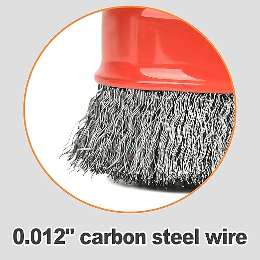 A A IN 2Pack Wire Wheel for Angle Grinder, 3 Inch Grinder Wire Wheel Brush with 5/8"-11 Threaded Arbor for Angle Grinder, 0.014'' Carbon Steel Crimped Wire Cup Brush for Rust,Corrosion,Paint Removal