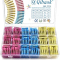 660 PCS Heat Shrink Butt Connectors Qibaok Crimp Electrical Wire Connector Waterproof Insulated Butt Splice Terminal for Automotive Marine Boat Truck Trailer Stereo