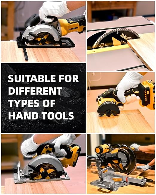 ANGELSWORD 4-1/2 Inch Circular Saw Blade, 7/8" Arbor Used on Angle Grinder, 24T for Framing&40T for Ripping, Cross Wood Cutting, 4 Pack, with 3/8"&5/8" Bushing
