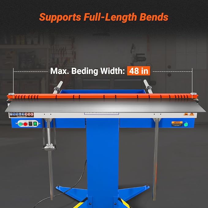 48'' Industrial Magnetic Pan and BOX Heavy Duty Sheet Metal Brake 20 Gauge Capacity Shear Press Brake, Model MSMB1250E