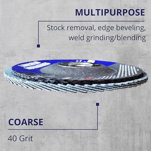 20 Pack Flap Discs 40 Grit 4.5" x 7/8" Sanding Wheels