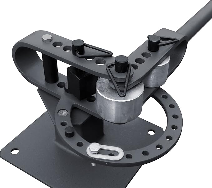 KAKA INDUSTRIAL Bench Top Metal Bender, Manual Flat Bar Bender with 7 Dies, Compact Metal Bender Machine YP-9