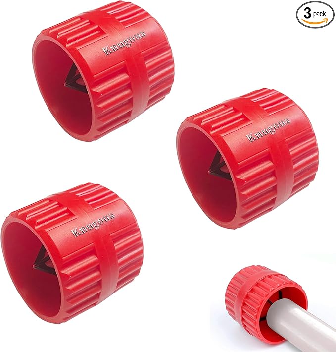 3 Pieces Inner-Outer Reamer Tubing Chamfer Tool, Pipe Copper Reamer Deburring Tool for PVC, PPR, Copper, Brass, Aluminum Tubes 5MM~38MM(3/16-inch to 1-1/4-inch)