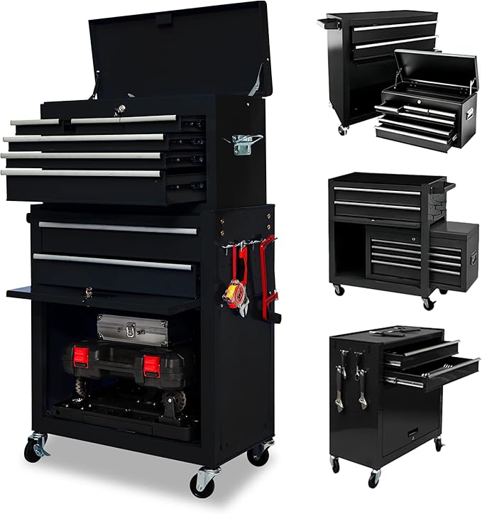 8-Drawer High Capacity Rolling Tool Chest with Wheels, Big Tool Storage Removable Tool Box Combo, Tool Storage Cabinet