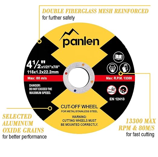 10 Pack Cutting Wheel 4 1/2 Metal Stainless Steel Cut Off Disk,Thin Cutting Blade for Angle Grinder