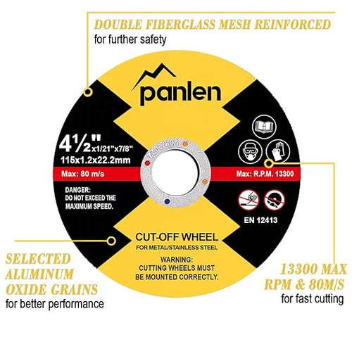 10 Pack Cutting Wheel 4 1/2 Metal Stainless Steel Cut Off Disk,Thin Cutting Blade for Angle Grinder