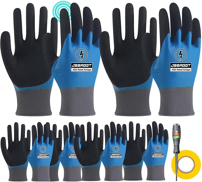 Insulated Electrician Gloves 400V High Voltage Resistant,Flame Retardant Fully Waterproof