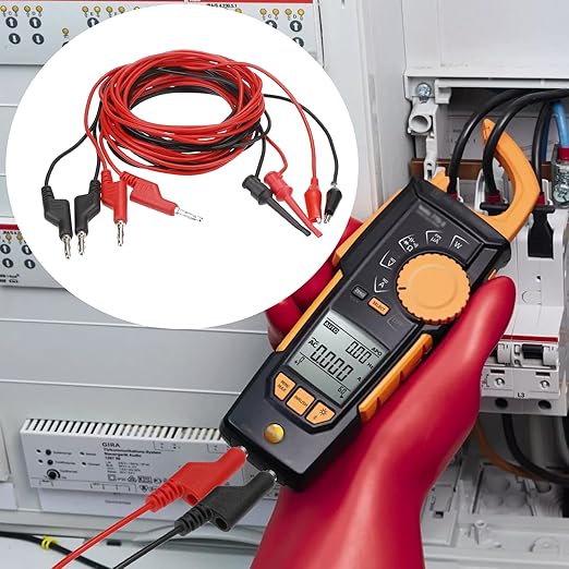Sumnacon Multimeter Test Lead Set - Stackable Banana Plug to Test Hook, Banana Plug to Alligator Clips Test Cable Kit, Flexible Silicone Electrical Test Wire Leads with Protective 6.6 Ft/2M