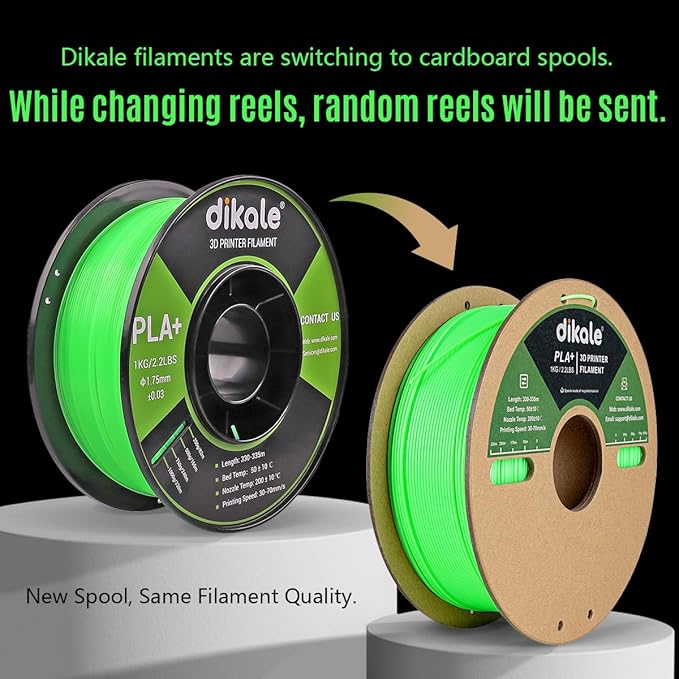 PLA+ 3D Printer Filament Luminous Green, 1.75mm No Tangle, Net Weight 2.2lbs Spool (1kg, PLA Pro Plus, Green with Glow in The Dark Effect