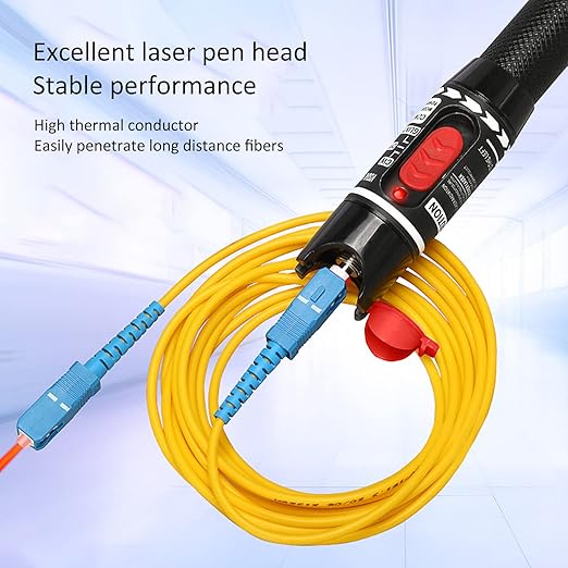 Visual Fault Locator 50KM 50mW Fiber Optic Cable Tester Meter VFL Red Light Pen Light Source Testers (50 KM)