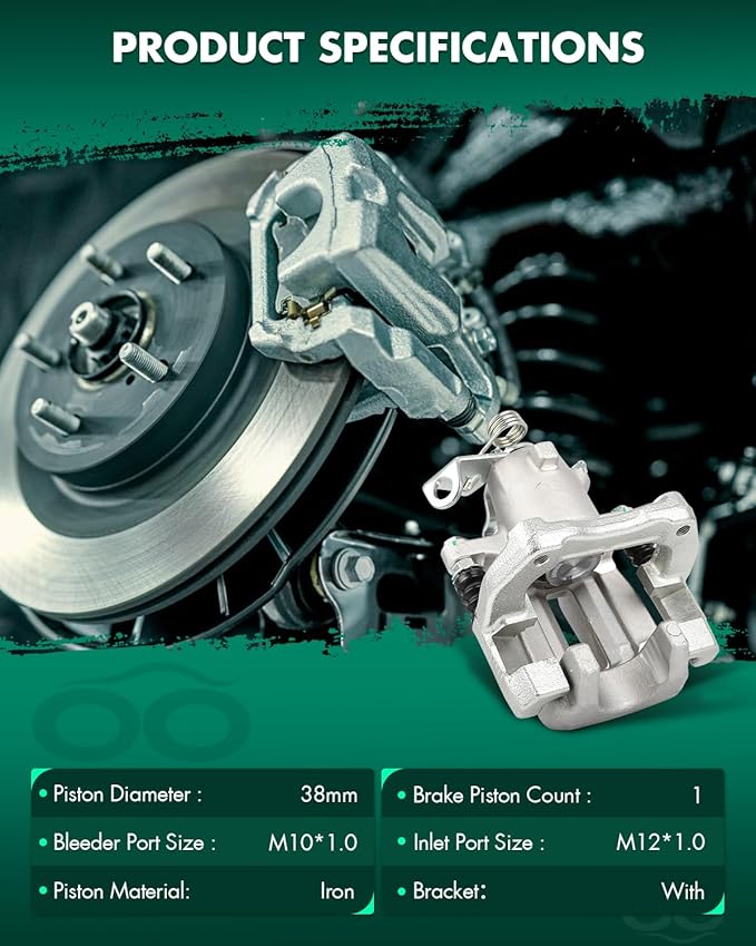 SCITOO Rear Left Brake Caliper With Bracket 19B2719 Compatible For Volkswagen For Golf 2002 2004-2005,For Volkswagen For Jetta 2005