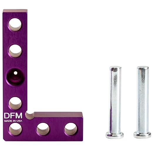 Small Square and Center Finder - Made in USA Versatile Woodworking Tool with 11/32" Center Marking Hole for Larger Pencils, Carpenter Tool for Accurate Line Transfers (Purple)