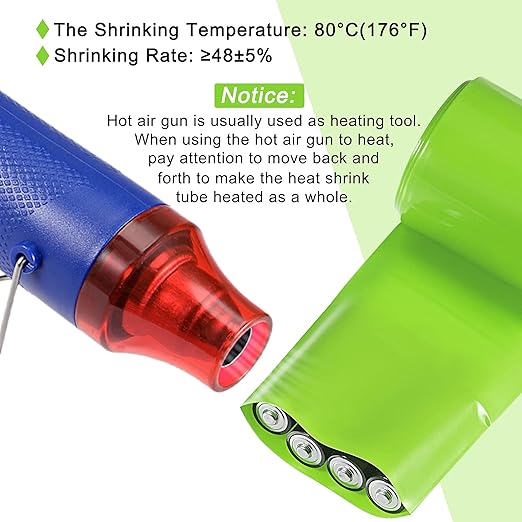 MECCANIXITY Battery Wrap PVC Heat Shrink Tubing 14mm Dia 23mm Flat 10 Feet(3meters) Light Green Good Insulation for Battery Pack