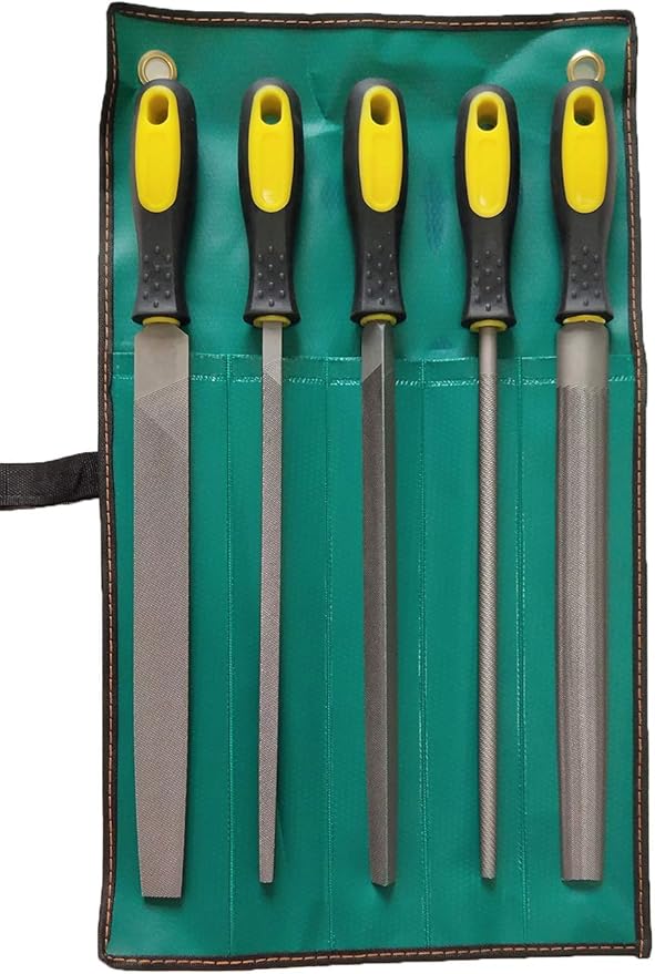 Metal File Set, 5-Piece, 10-inch,High Carbon Steel File,Work for Metal, Wood,Plastic