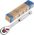 1/4 Inch Drive Ratchet Wrench, 1/4 Ratchet, Socket Wrench, 72-Tooth Quick-release Reversible Cr-Mo Head, Chrome Steel Made - 5.9''15cm