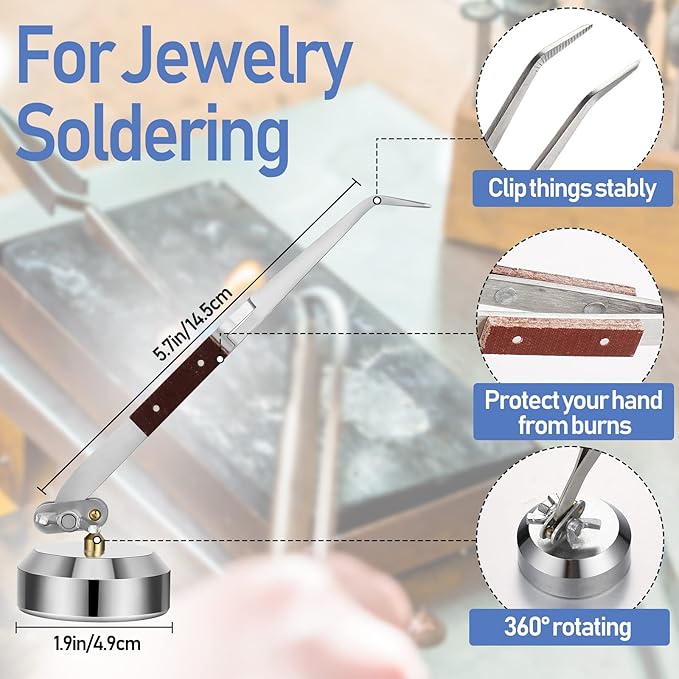 Chumia Jewelers Tools Set Including Jeweler's Saw Frame 144 Blades Third Hand Tweezers Wooden Pin Clamp Multipurpose Needle File Wooden Ring Clamp Ring Sizer Mandrel Measuring Tool Mallet Hammer