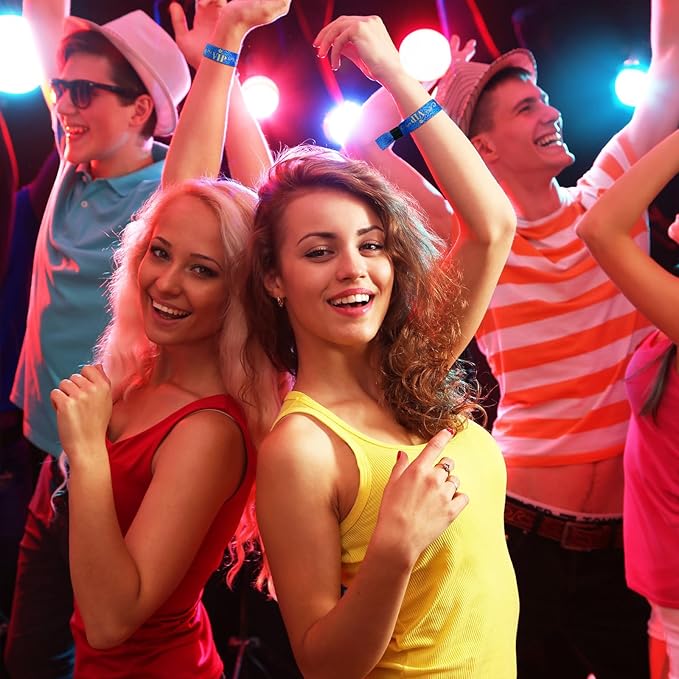 VIP Cloth Wristbands - 100 Pcs, Disposable, Colored, Lightweight for Concerts & Parties (Blue)