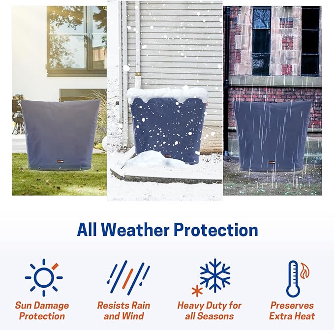 Backflow Preventer Insulation Cover-30 W x 24" H, 6 Layers Fabric Outdoor Pipe Insulation Cover with Aluminum Foil Layer Dupont Sorona Cotton, Backflow Cover for Winter Freeze Protection