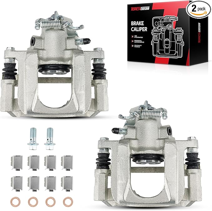 Torchbeam 2PCS Rear Driver and Passenger Side Brake Caliper For Chrysler Dodge Volkswagen Ram for 2008-2012 Town & Country, 2008-2012 Grand Caravan, Disc Brake Caliper Assembly # 18B5080+18B5081
